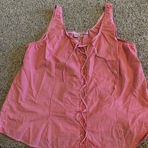 VINTAGE CORSET STYLE 4TH OF JULY RED TANK TOP 3X
